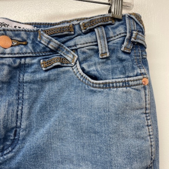 EUC WRANGLER + STAUD The Bikini‎ Jean Flare Slits Blue Jeans - Picture 7 of 14